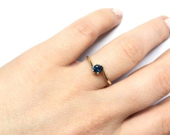 Sapphire Engagement Ring-Sapphire solitaire ring- Solitaire ring-Yellow Gold Ring-Women Jewelry-Sapphire promise ring -Sapphire gift