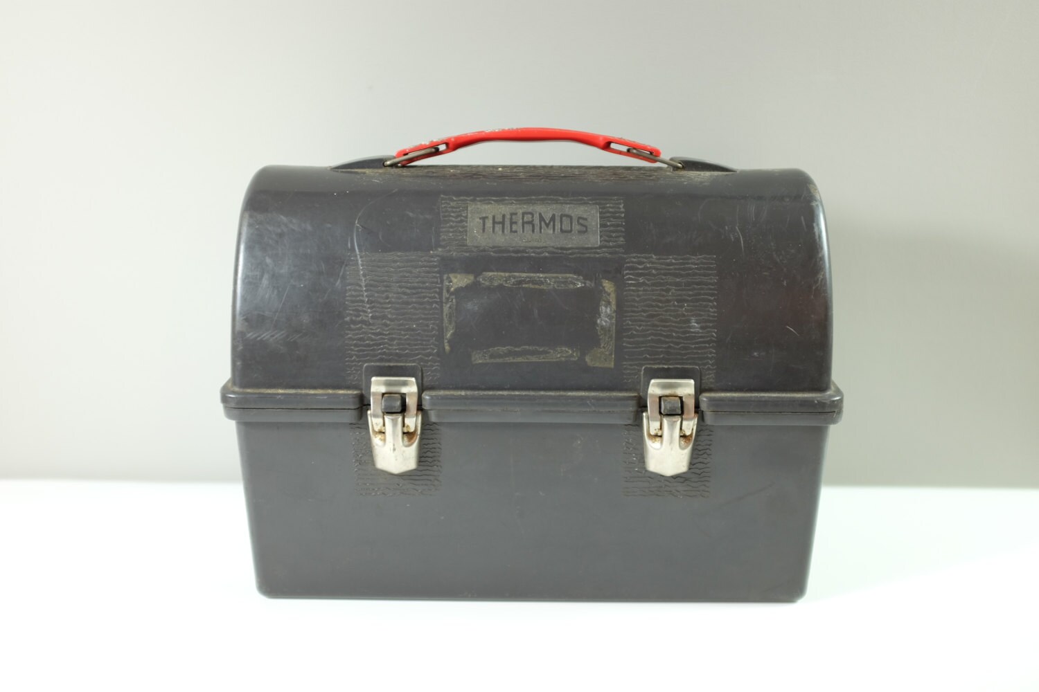 Vintage Thermos black plastic lunch box Plastic Thermos Lunch