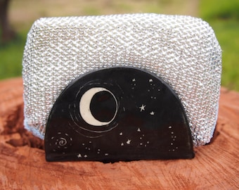 Sponge holder napkin holder kitchen sponge holder black starry night design