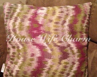 Upcycle purple green haze accent Pillow with Zipper- Cover Only- Ready to ship!
