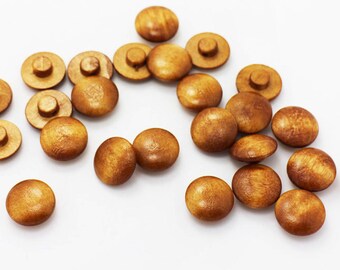 Brown Shank Wooden Button, Small Shanks Buttons, Mini Shank Wooden Button, Baby Button, Children Button,15mm Button,Mushroom Shaped Buttons,