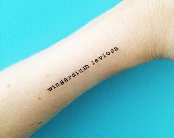 magic spell tattoos harry potter temporary tattoos wingardium leviosa spell tattoo magic tattoos hermione granger quote valentines day gift