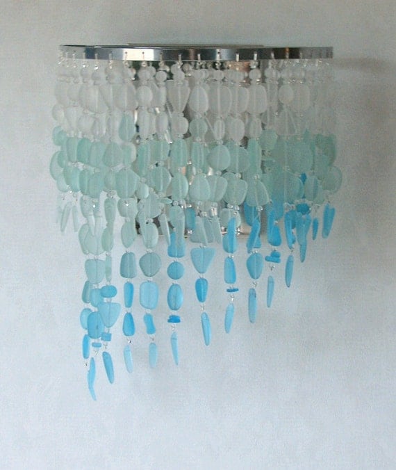 Sea Glass Wall Sconce Double Tier Coastal by CoastalRadianceLites
