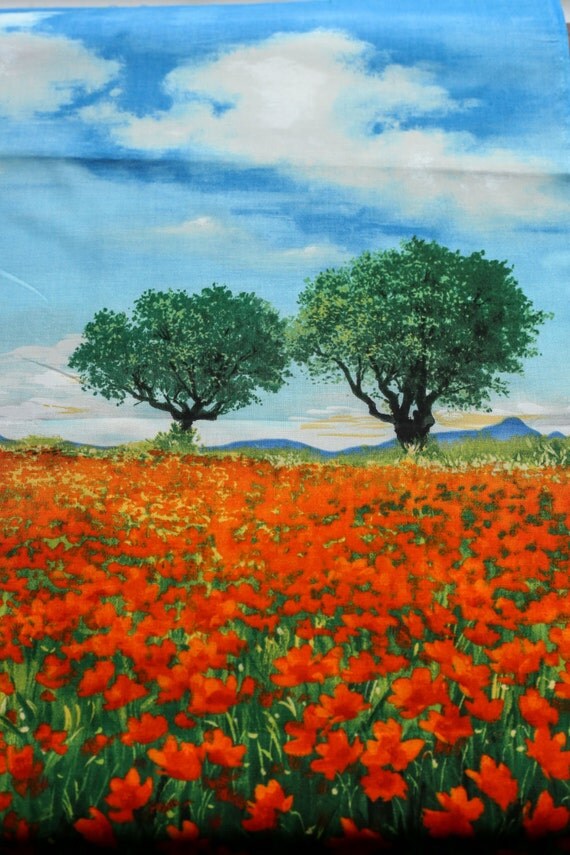 Poppy Field Fabric Panel Michael Miller Fabric 2/3