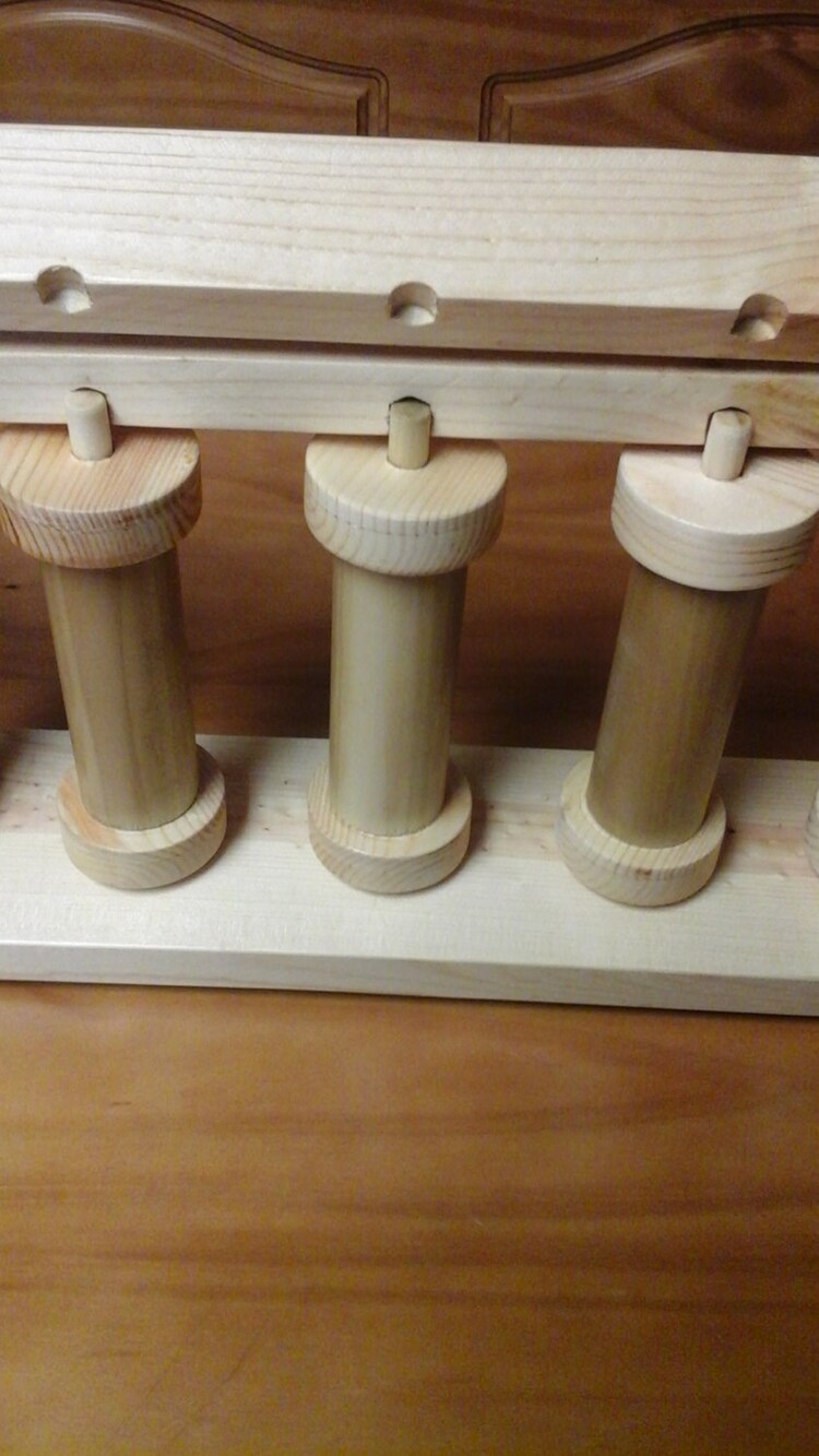 2 Handmade Wooden Yarn / Bobbin Holder for by Mardiscrafts