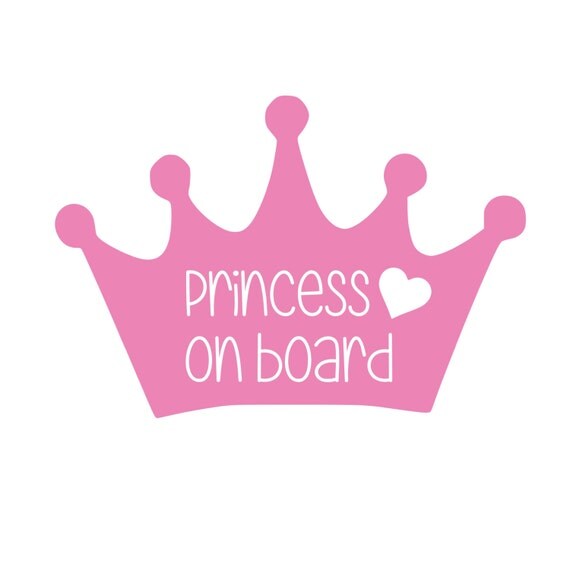 Princess Baby on Board Sticker / Baby on Board Car Decal