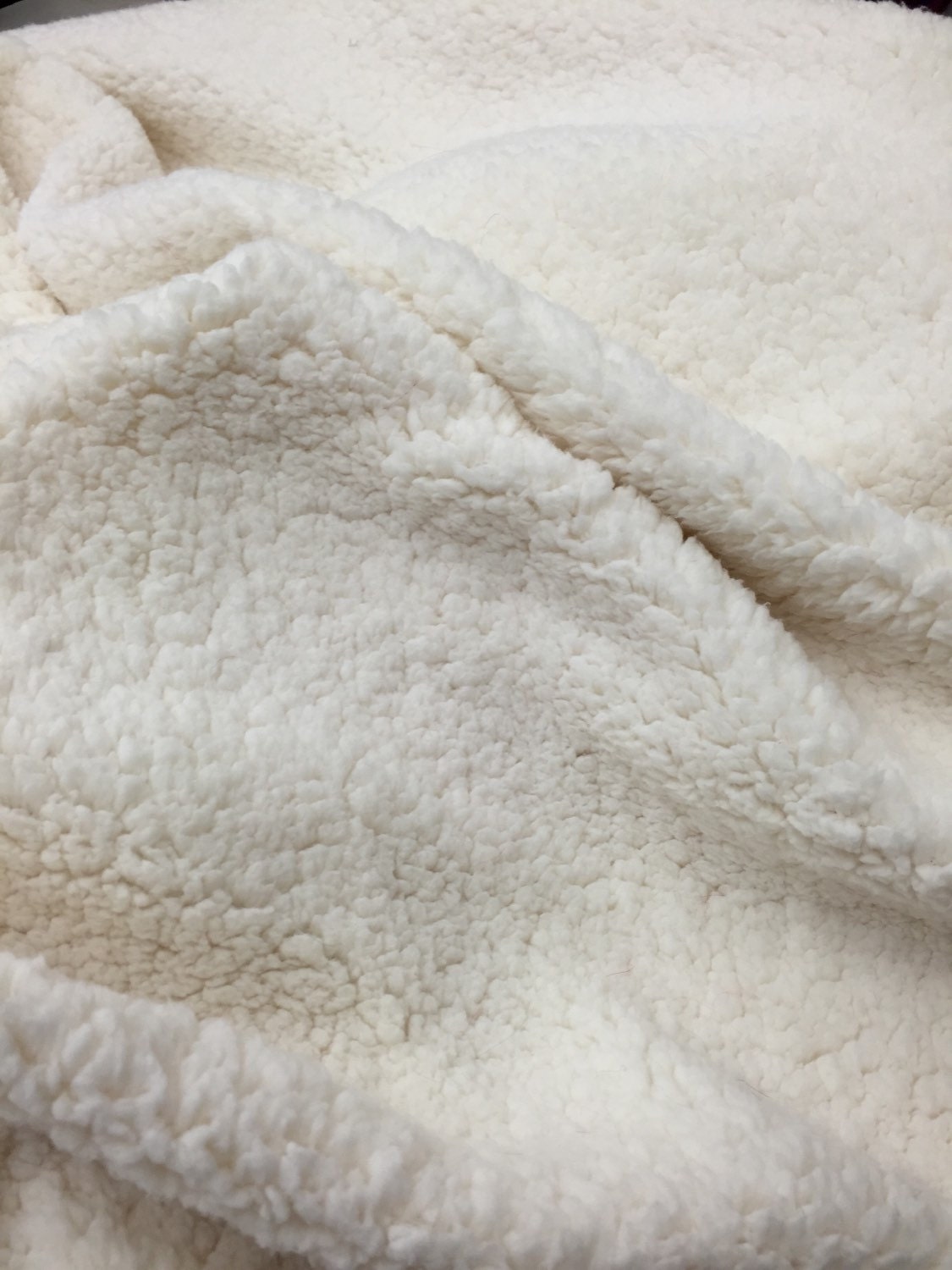 Ivory Cuddle Minky Sherpa Fleecelamb Wool Design Fabric.Sold