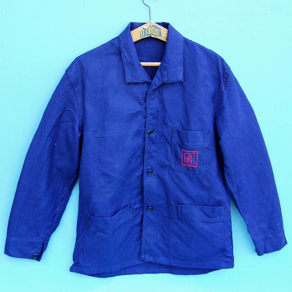 Vintage French chore jacket Bleu de travail French blue
