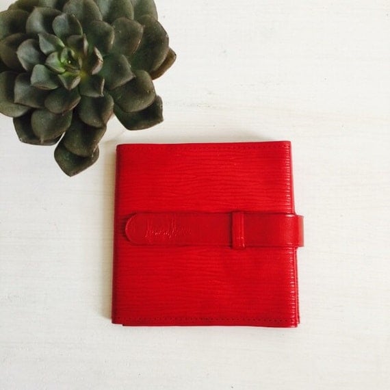 Vintage Neiman Marcus Red Green Leather Wallet // by ShopKingDude