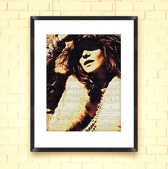 Janis Joplin Music Art Print BoHo Style by TheJewelsofKingwood