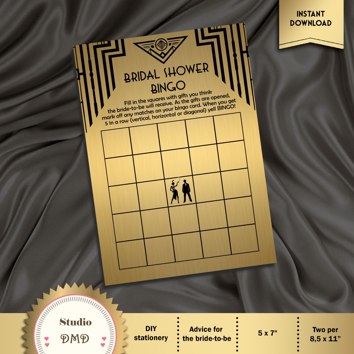 Printable BINGO Bridal Shower Game Card Template Great