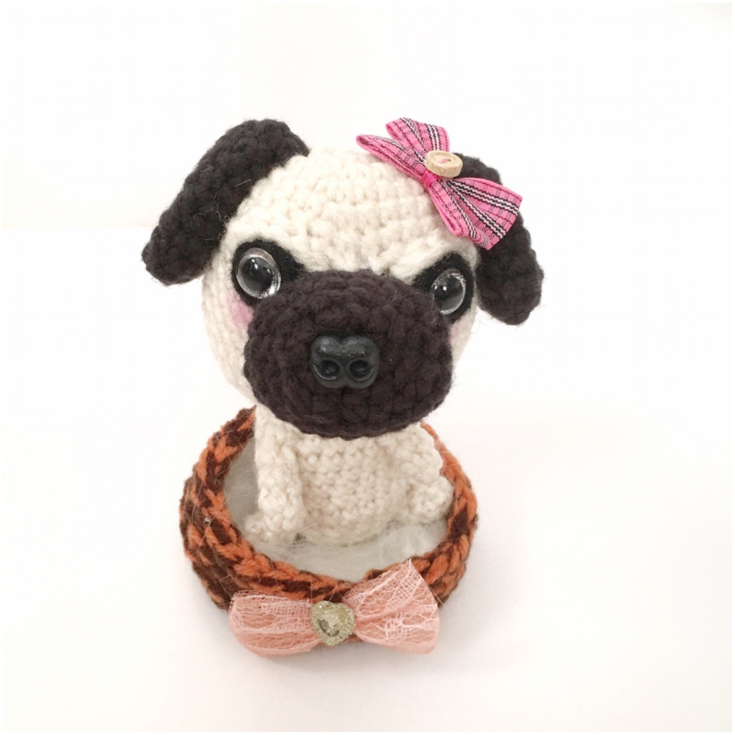Amigurumi Pug Amigurumi Puppy Plush Crochet Puppy Doll Stuffed