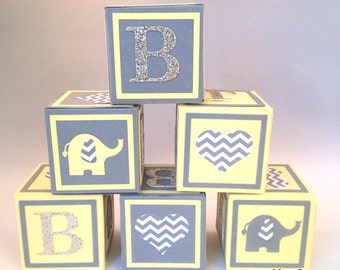 Small Alphabet Blocks, Baby Shower Decorations, Baby Shower Table decorations