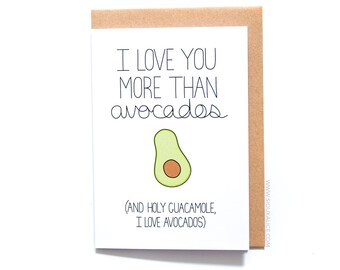 Valentines day card - Valentines card - Anniversary card - funny avocado boyfriend card for him love Anniversary I love you birthday card