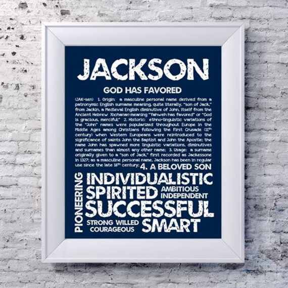 JACKSON Personalized Name Print / Typography Print / Detailed