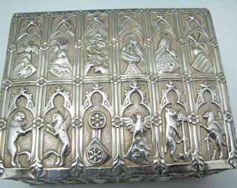 Vintage Sterling Silver Embossed Trinket Box