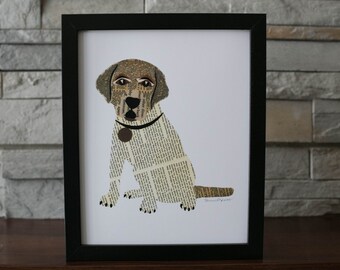 Lab or Beagle Dog Puppy Print