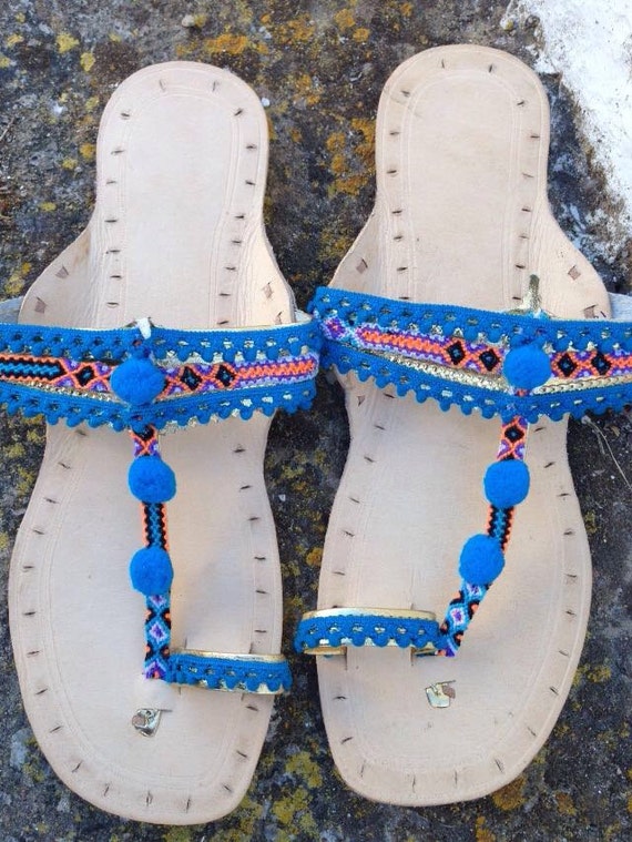 Items similar to Boho Indian leather sandals from Ibiza on Etsy