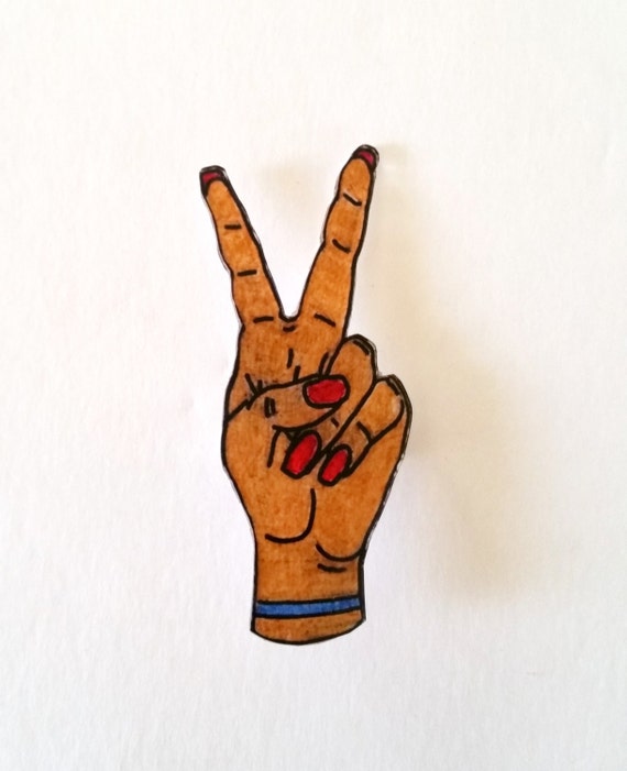 peace sign pin peace fingers pin peace pin deuces pin