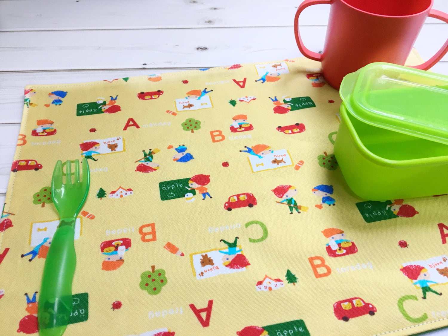 ABC Travel Placemat Childrens Placemat Kids Table by penandthimble