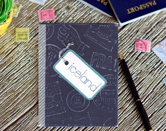 Iceland | Travel journal | Pocket travel diary | Travel womens | Travel men | Travel her | Reykjavik notebook | Customizable travel diary