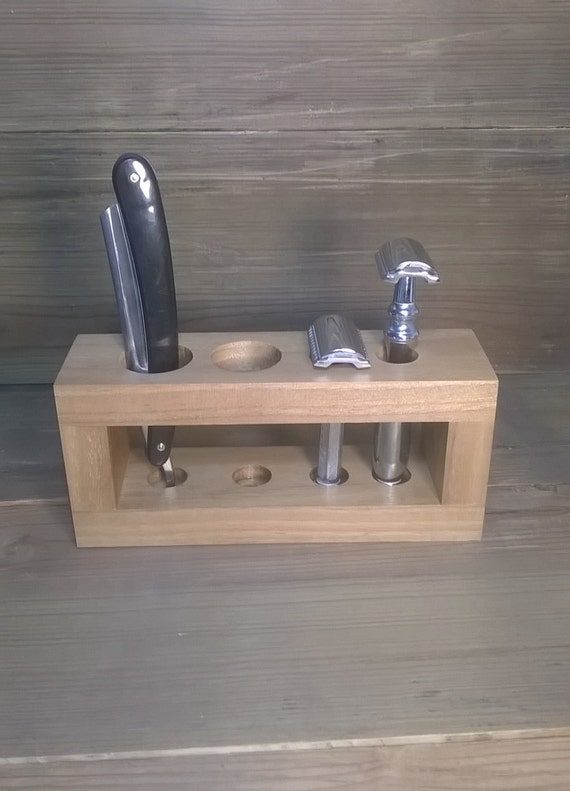 straight razor and safety razor combo stand