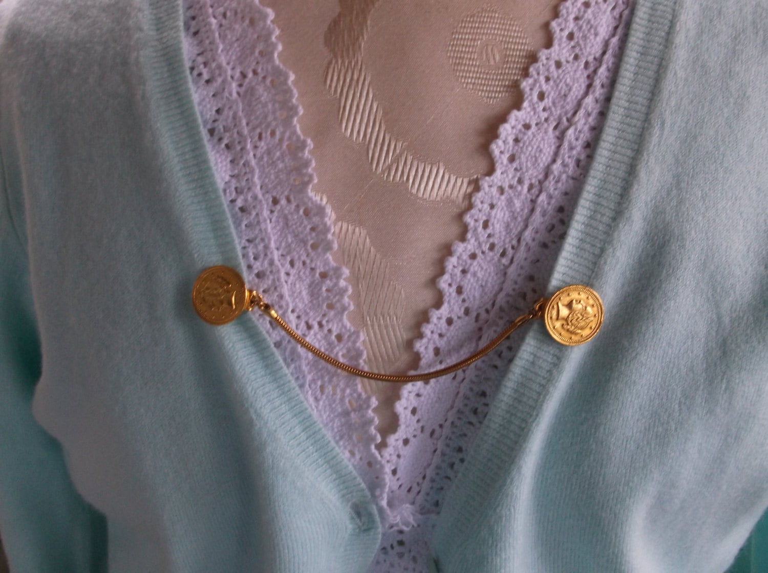 Vintage Mid Century Sweater Clip Sweater Guard with Unique