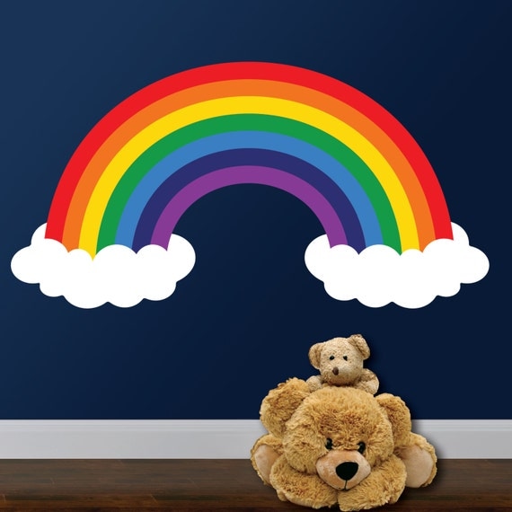 Rainbow Wall Decal Rainbow Room Decor Rainbow and by HappyHouseNo1