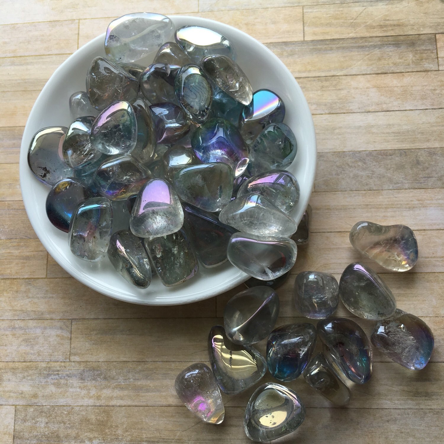 Opal Aura Quartz Tumbled Stones Tumbled Aura Quartz by ArieAria