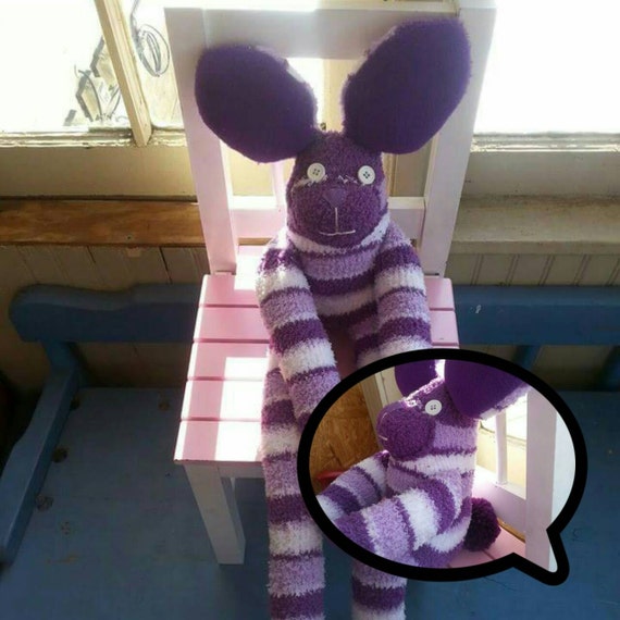 sock bunny stripe sock bunny striped knee high purple white ready to ship sock bunny stripe sock bunny striped knee high purple white ready to ship