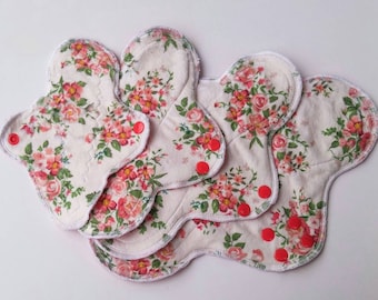 Vintage Roses ~ Minky Cloth Pads, Mama Cloth, Menstrual Pad, Cloth Menstrual Pad, Incontinence Pad, Reusable Cloth Pad, Reusable Panty Liner