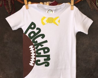Personalized Heart OR Bow Tie Green Bay Packers Team Football Children's T-Shirt