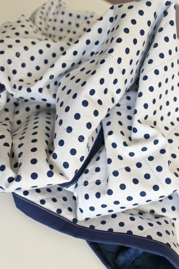 Polka dot Baby Blanket Minky Baby Blanket by LittlebCottonShoppe