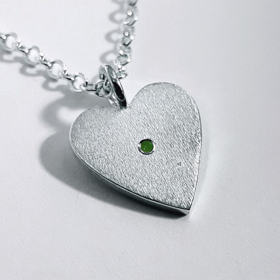 Emerald Heart Necklace Pendant in Sterling by SamaritanJewelers