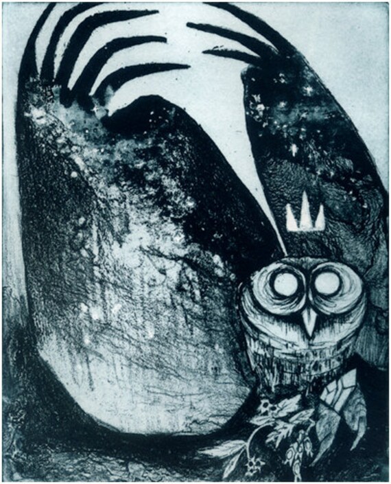 Stolas Owl Spirit Demon Lithograph