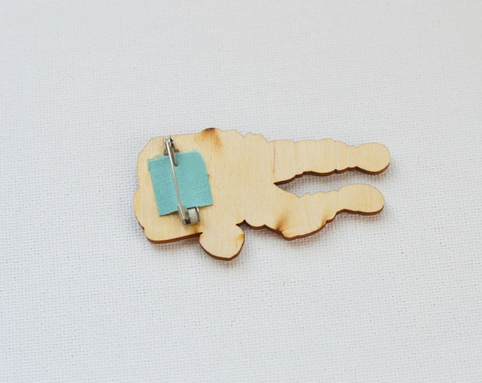 Spaceman // Wooden brooch is covered with ECO paint // Laser Cut // 2016 Best Trends // Fresh Gifts // Swag Style // cosmonaut // astronaut