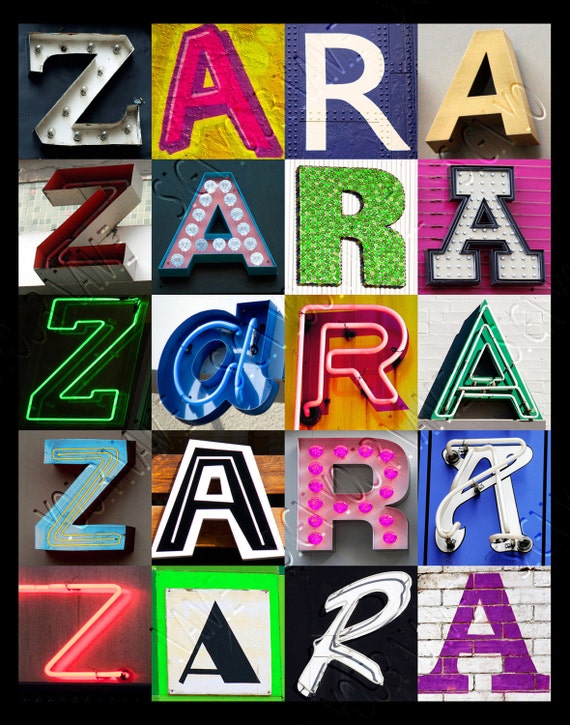 Personalized Poster  featuring ZARA  showcased in photos of sign