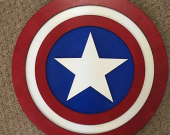 14" Kids Costume Size Captain America Shield w/ optional backpack straps