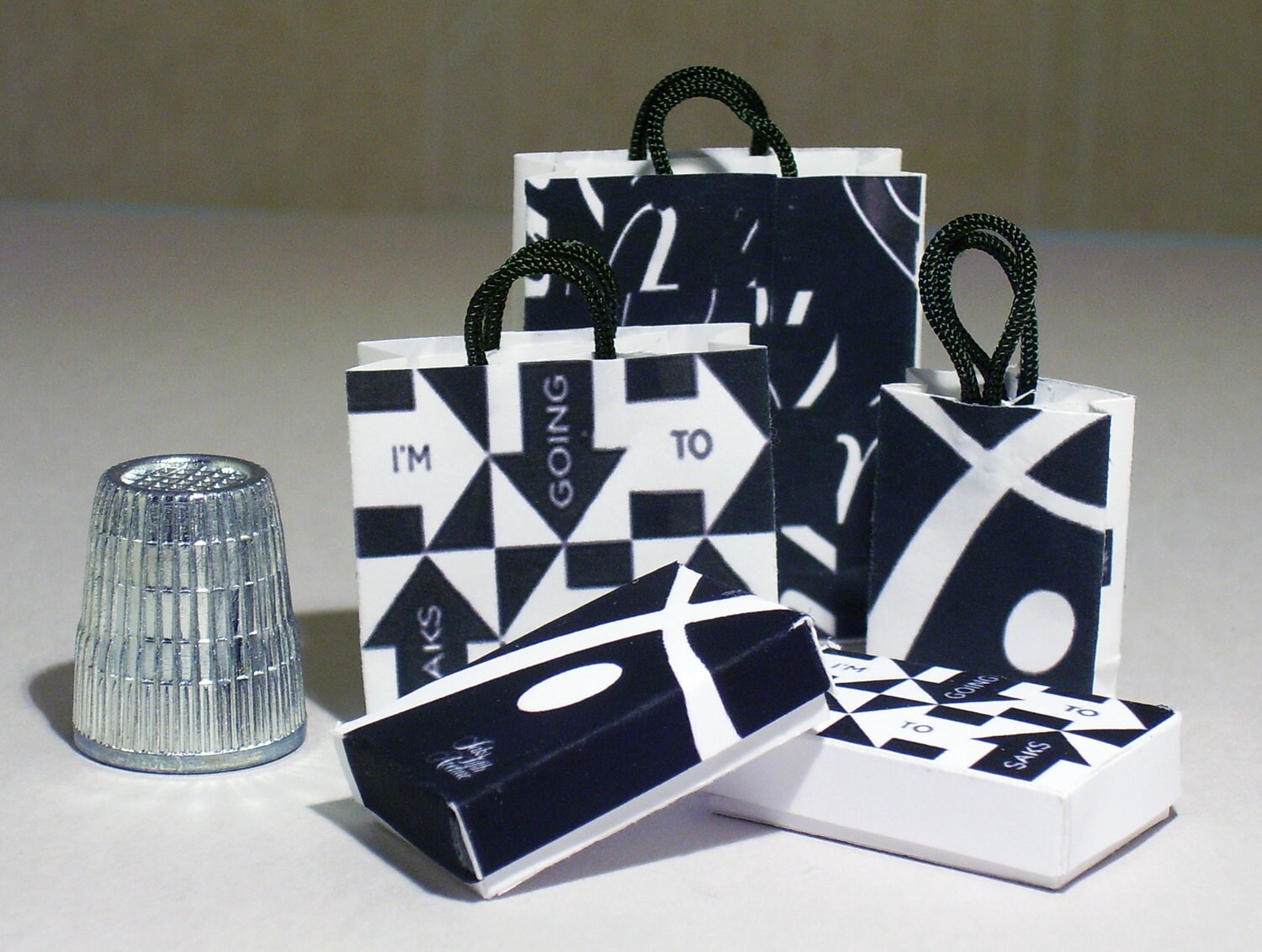 Saks 5th Avenue Shopping Bag and Gift Box Set by LCminiatures