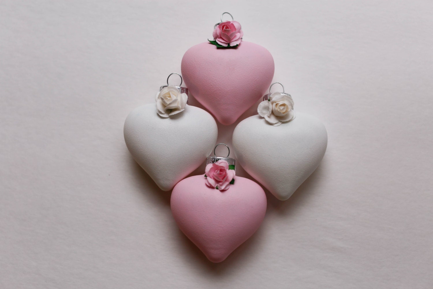 heart shaped christmas ornament pastel pink by floralornaments heart shaped christmas ornament pastel pink by floralornaments