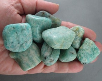 3 Amazonite Stones Polished (Large) - Healing Crystals & Stones, Universal Love, Calming Stone, Chakra Healing, Positive Energy (T285)