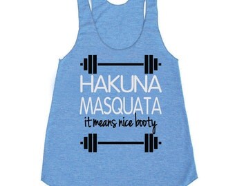 Hakuna Masquata Women's Triblend Tank. Workout Tank. Running Tank. Gym. Running. Workout. workout