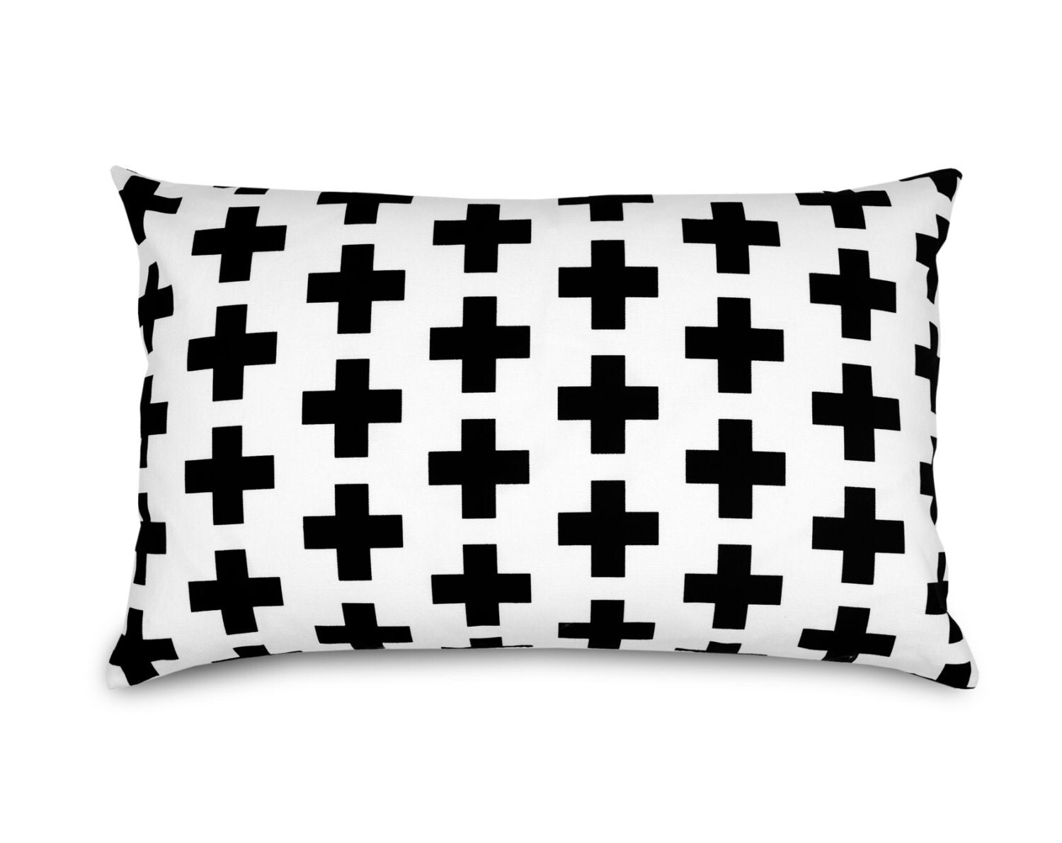 modern throw pillow small black/white cross by fogmodern on Etsy
