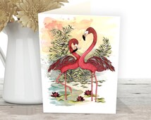 Unique flamingo painting related items | Etsy