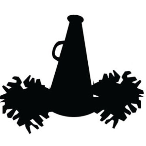 Cheerleading Megaphone and Pom Pom Decal by DownSouthCreationsCo