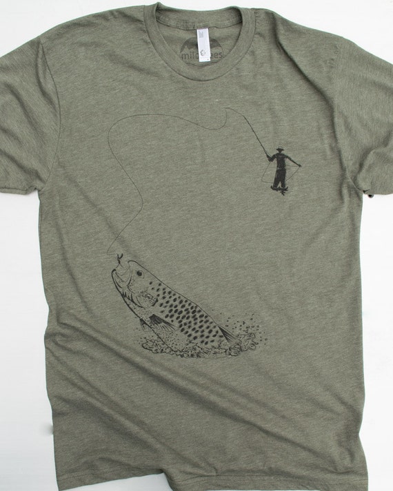 Fly Fishing shirt fishing clothes fish art on american