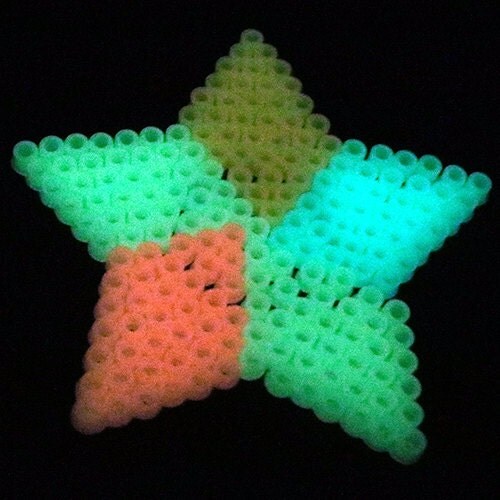 Glow in the Dark Stars Perler by KawaiiBytes on Etsy