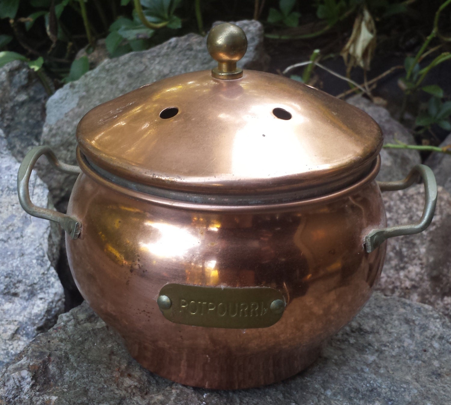Vintage Potpourri Pot with Lid Copper & by NorthernVintageFinds