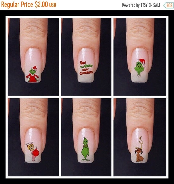 40 OFF Grinch Nail Decals by JJNailDesign on Etsy