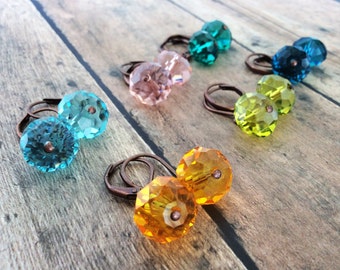 Crystal Earrings, Dangle Earrings, Drop Earrings, Copper Earrings, Vintage Style Earrings, Shabby Chic Earrings, Austrailian Crystal Earring